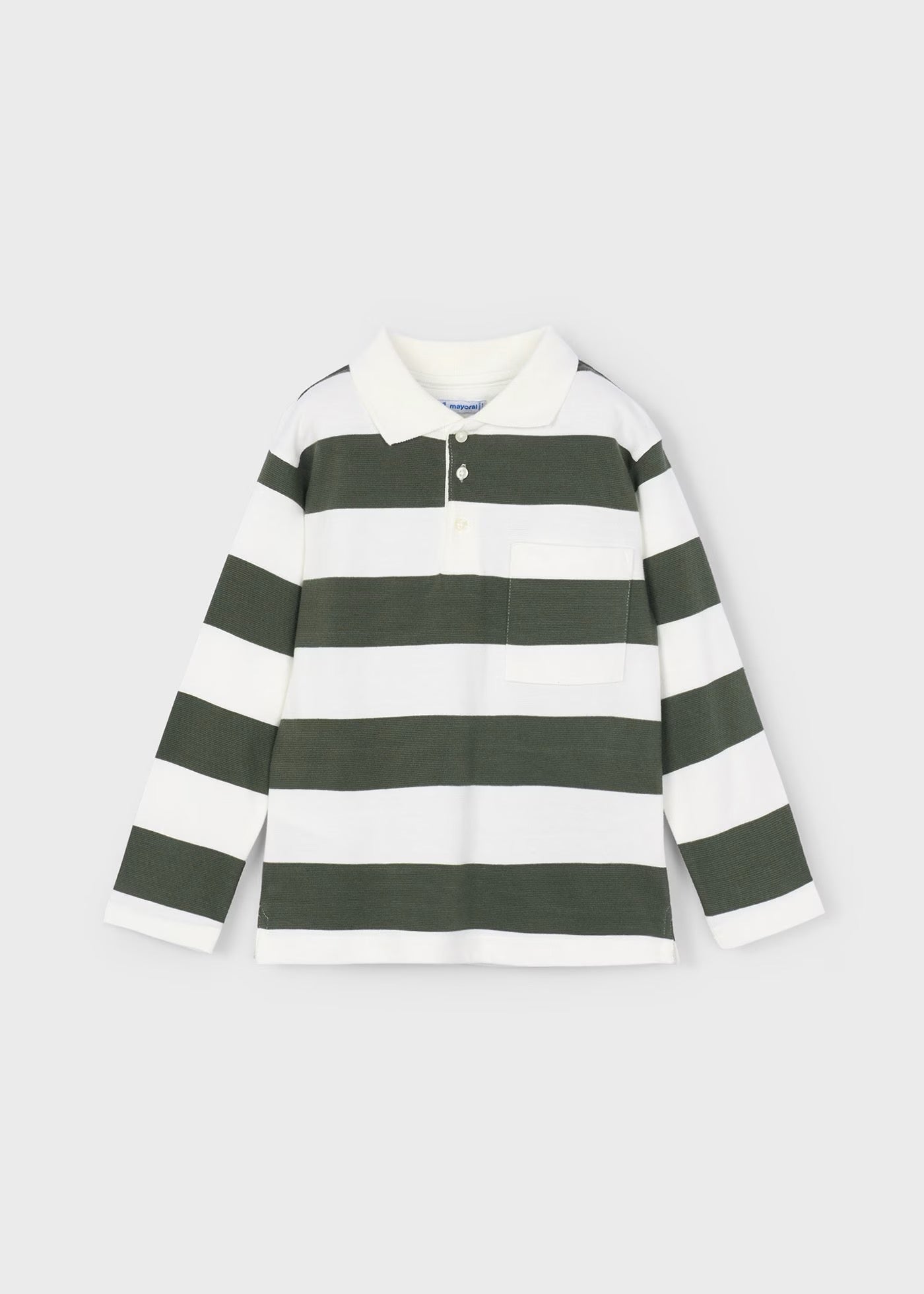 Genser Polo Striped Olive