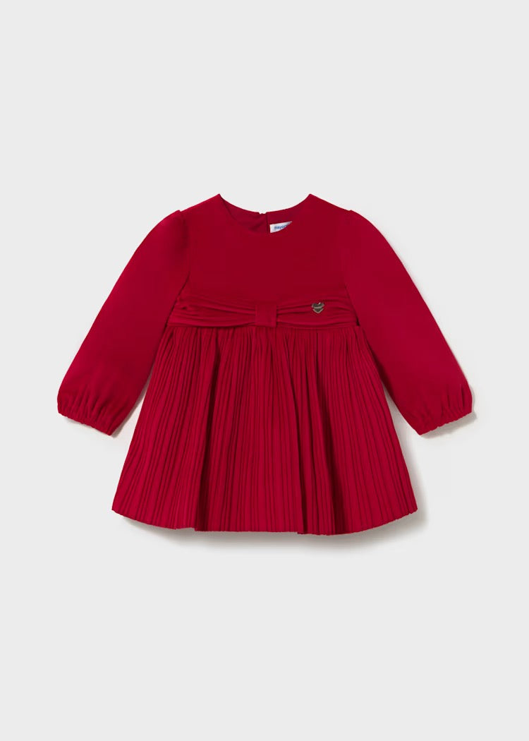 Kjole Velvet Pleated Red