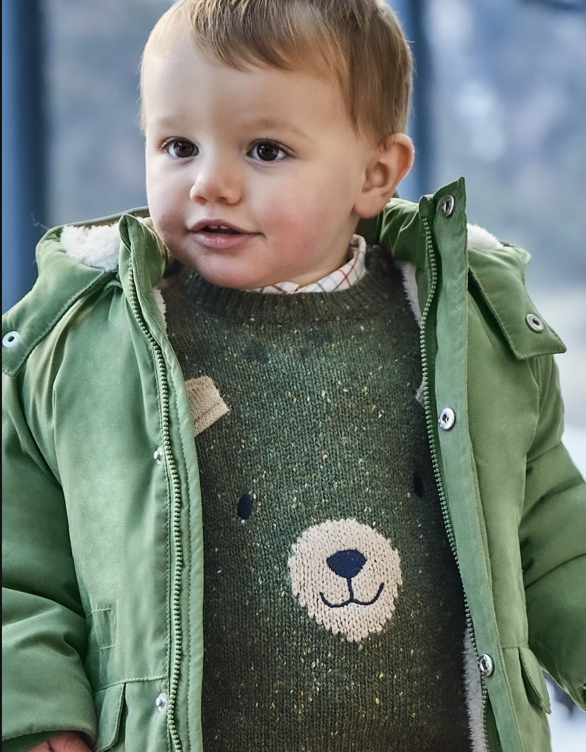 Genser Teddy Jumper Forest Mix