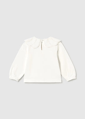 Genser Scallop Collar Offwhite