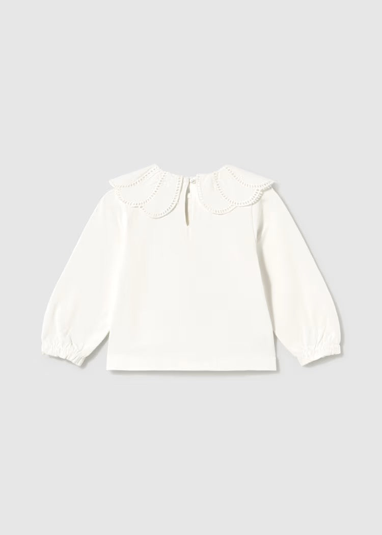 Genser Scallop Collar Offwhite