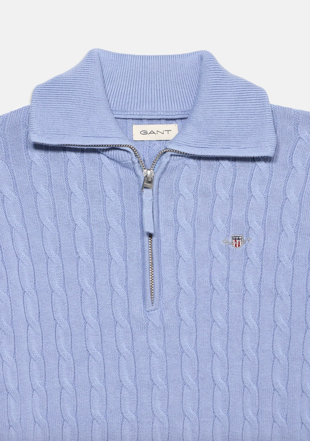 Genser Cable Half Zip Misty Lavender