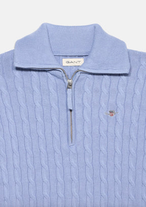 Genser Cable Half Zip Misty Lavender