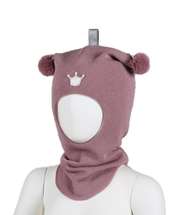Balaclava Ull Krone Støvrosa