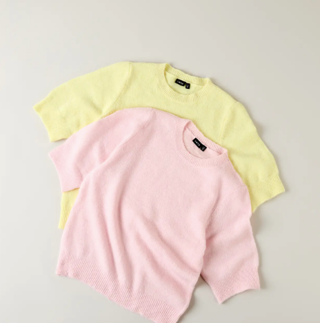 T-Skjorte Bynt Ss Short Knit Pink-A-Boo