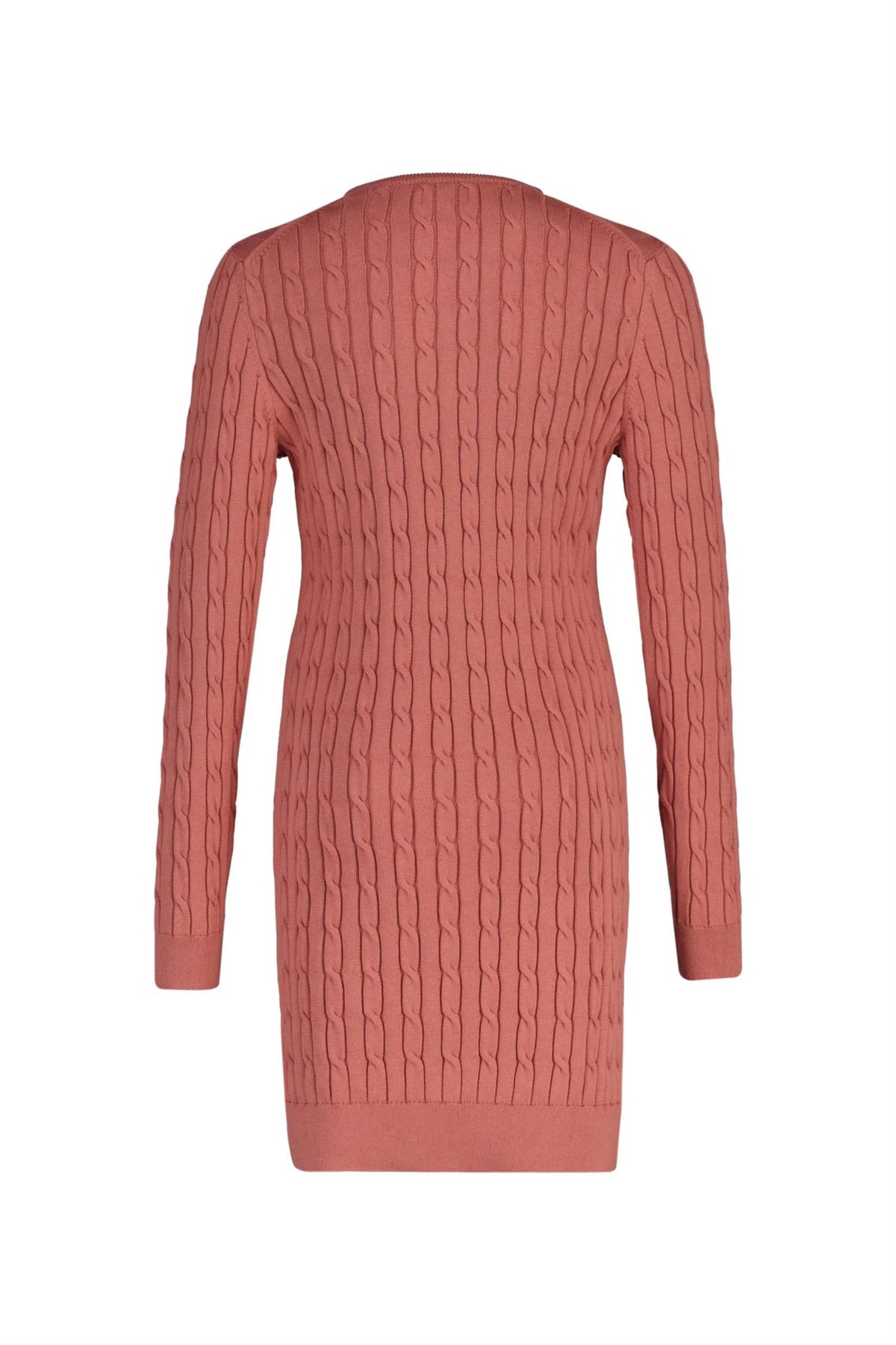 Kjole Kabelstrikk C-Neck Faded Brick