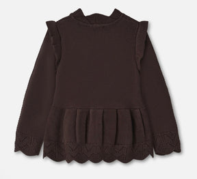 Genser Alilly Peplum Pullover Coffee Bean