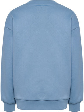 Genser Loose Bee Crewneck Faded Denim