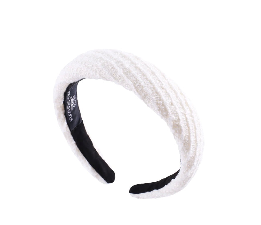 Hårbøyle Helena Stripes Off White