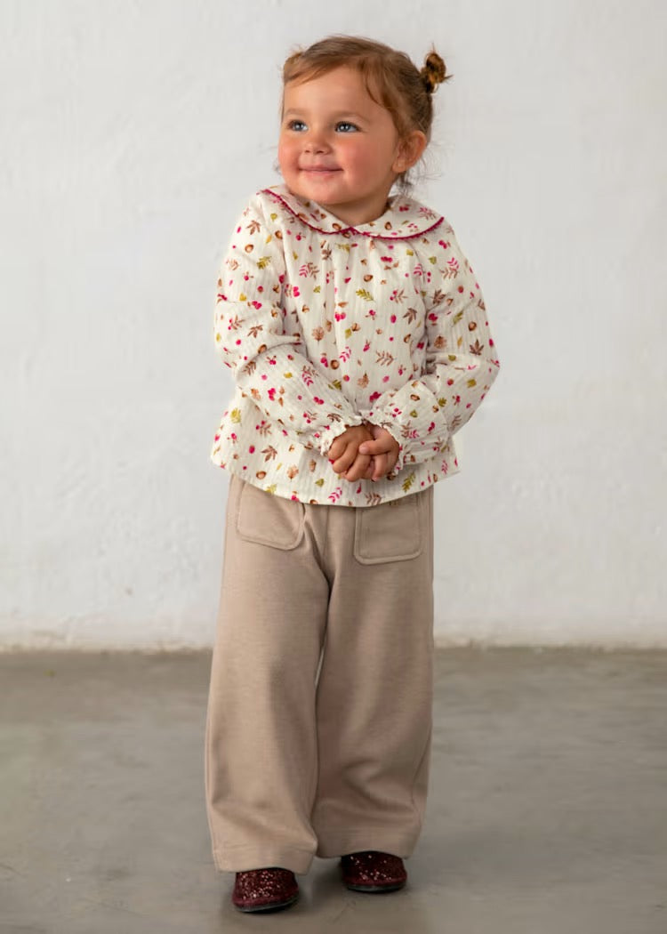 Bluse Woven Raspberry Natur