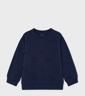 Genser Embossed Navy Blue