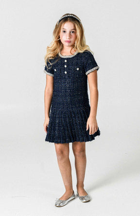 Kjole Charlotta Tweed Navy