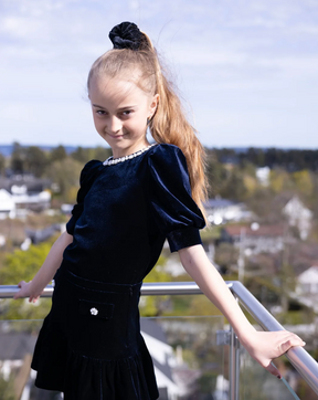 Bluse Emma Velvet Dark Navy