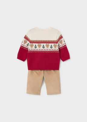 Sett 2-Deler Knit Animal Red