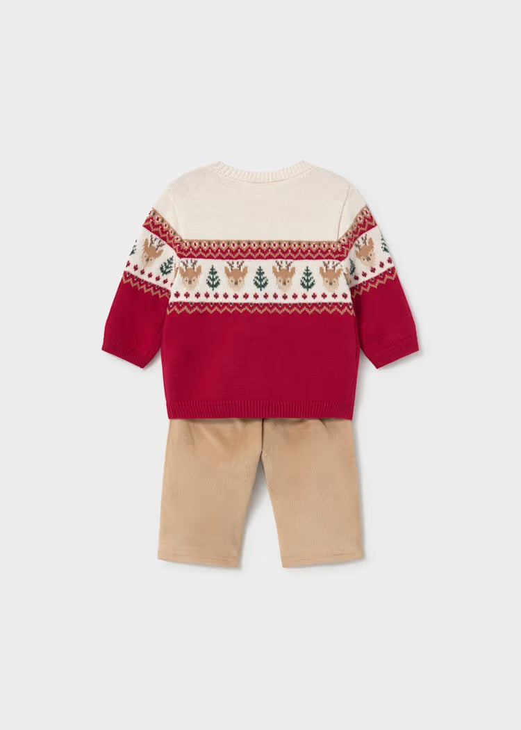 Sett 2-Deler Knit Animal Red