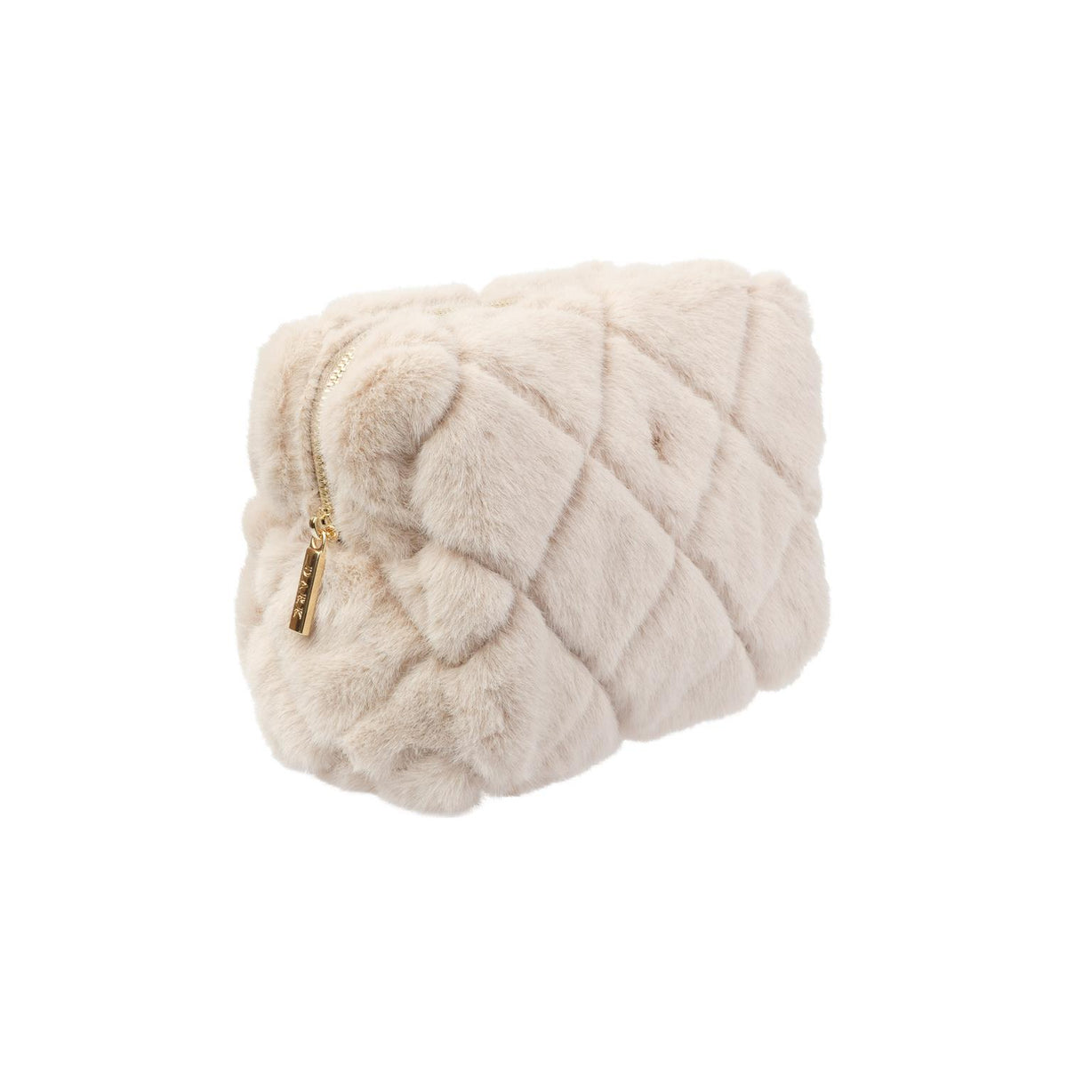 Toalettmappe Faux Fur Quilted Small Sand
