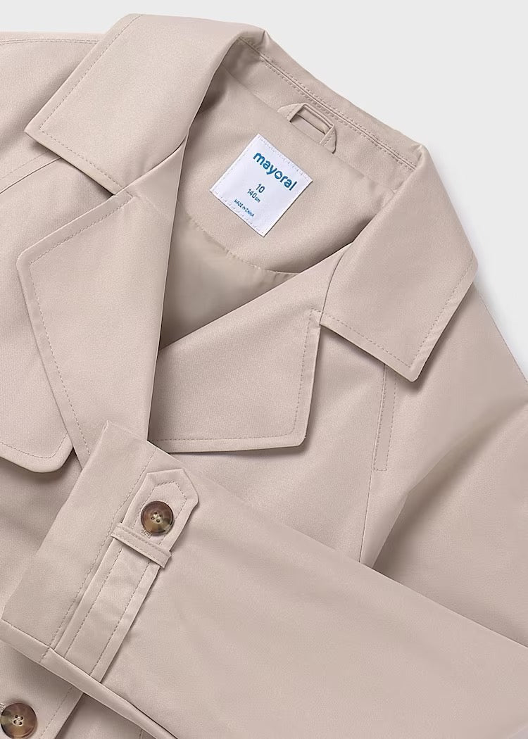 Jakke Trenchcoat Cropped Sepia