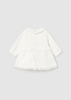 Kjole Newborn Knit/Tulle Ecru