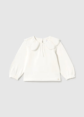 Genser Scallop Collar Offwhite