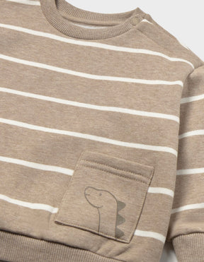 Genser Stripes Dino Truffle