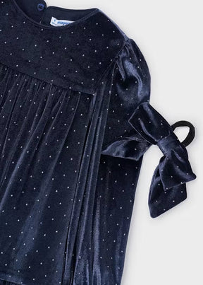 Kjole Velvet M/Hårstrikk Navy