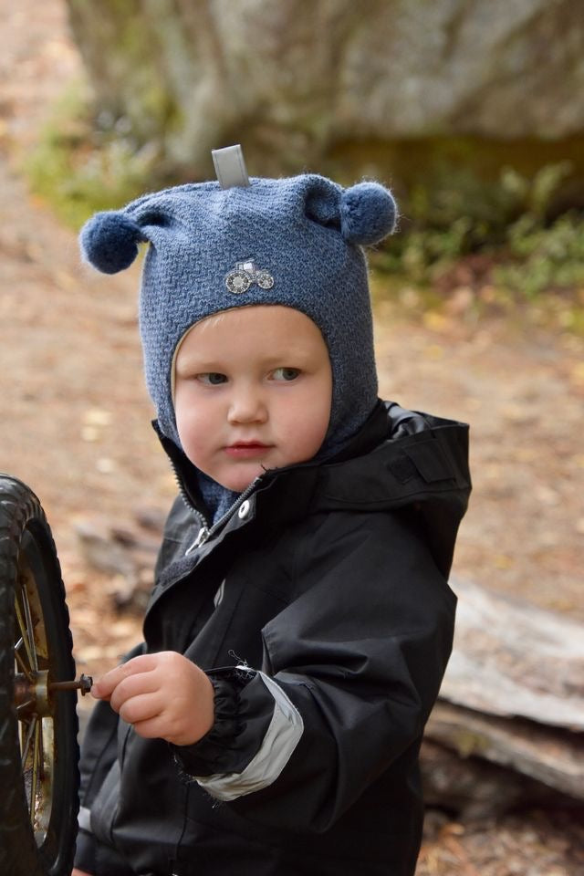 Balaclava Ull Traktor Blåmelert