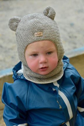 Balaclava Ull Teddyører Beige