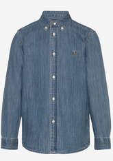 Skjorte Cotton Chambray Blue