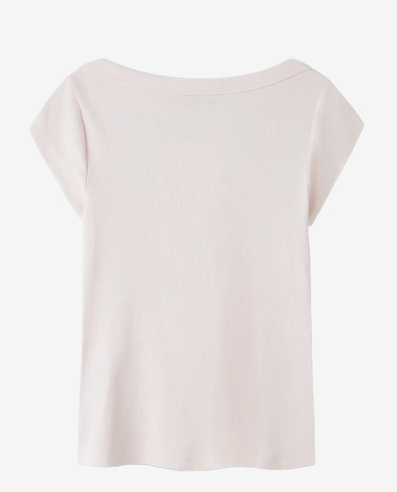 T-skjorte Kana Boatneck Pink Marshmallow