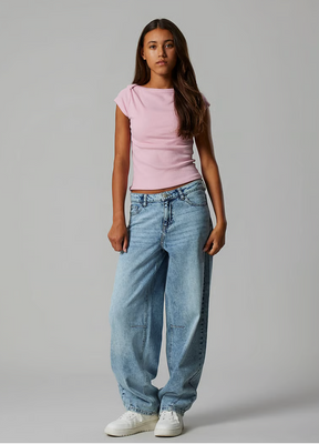 T-skjorte Kana Boatneck Pink Marshmallow