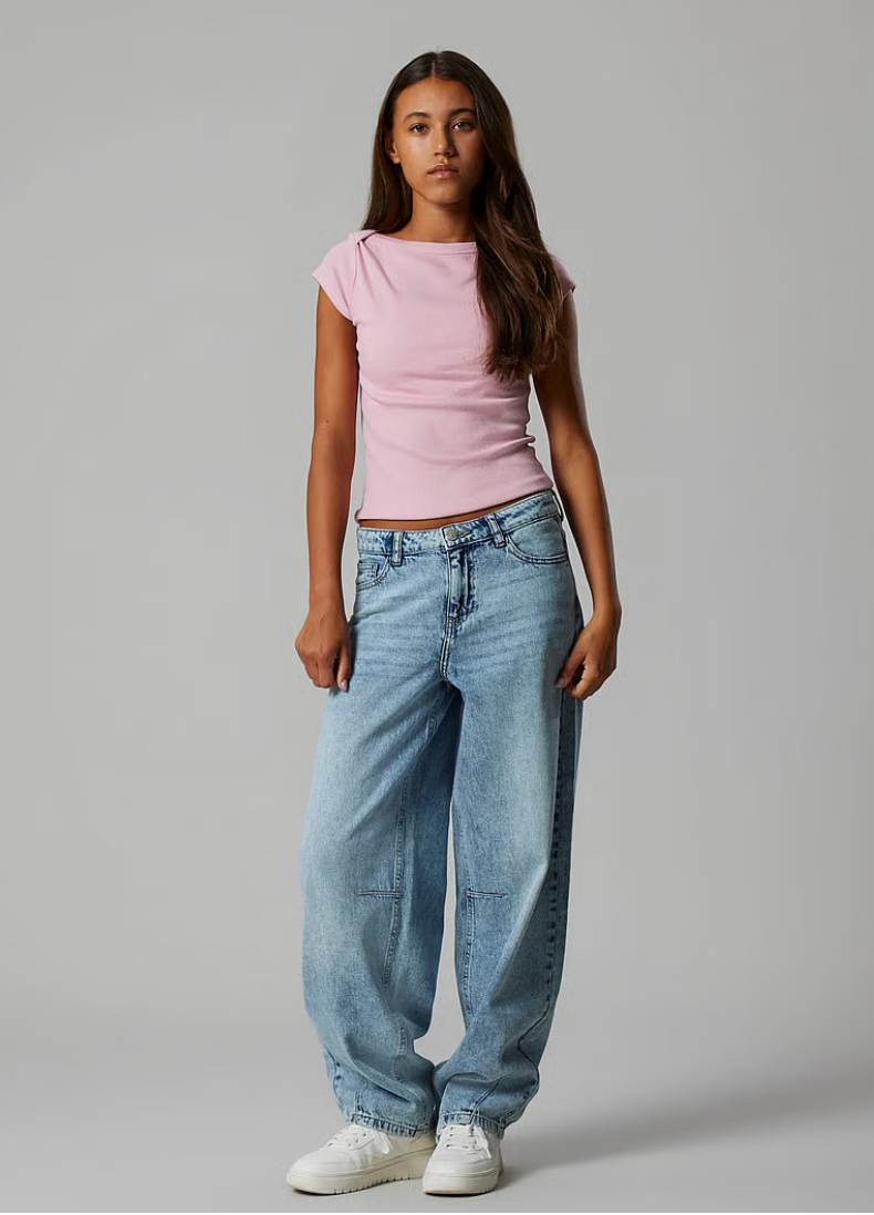 T-skjorte Kana Boatneck Pink Marshmallow