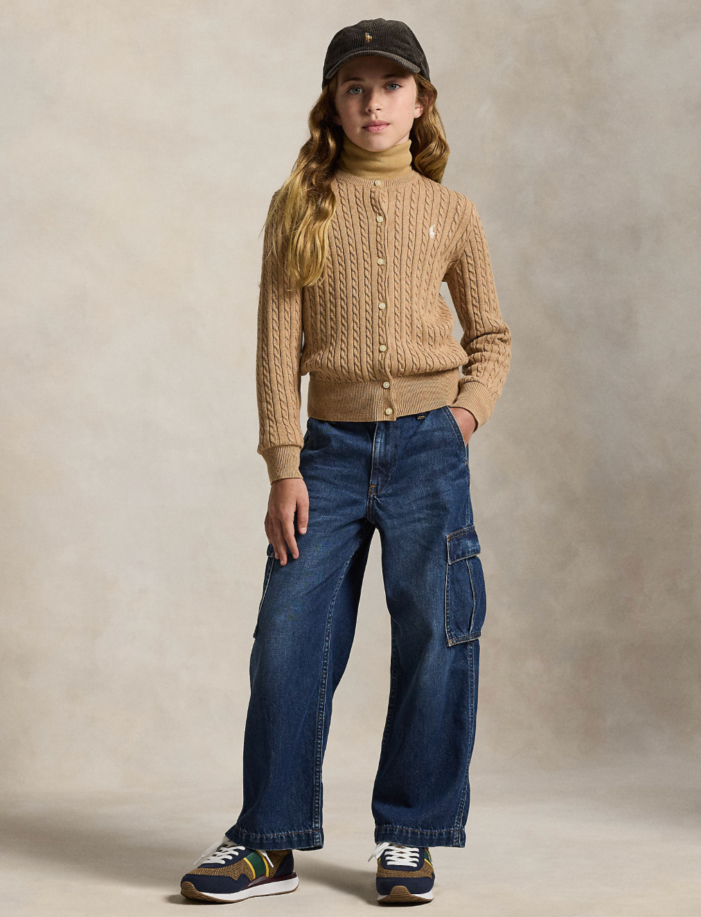 Cardigan Mini Cable Camel