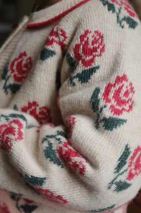 Cardigan Belou Knit Collar Rose