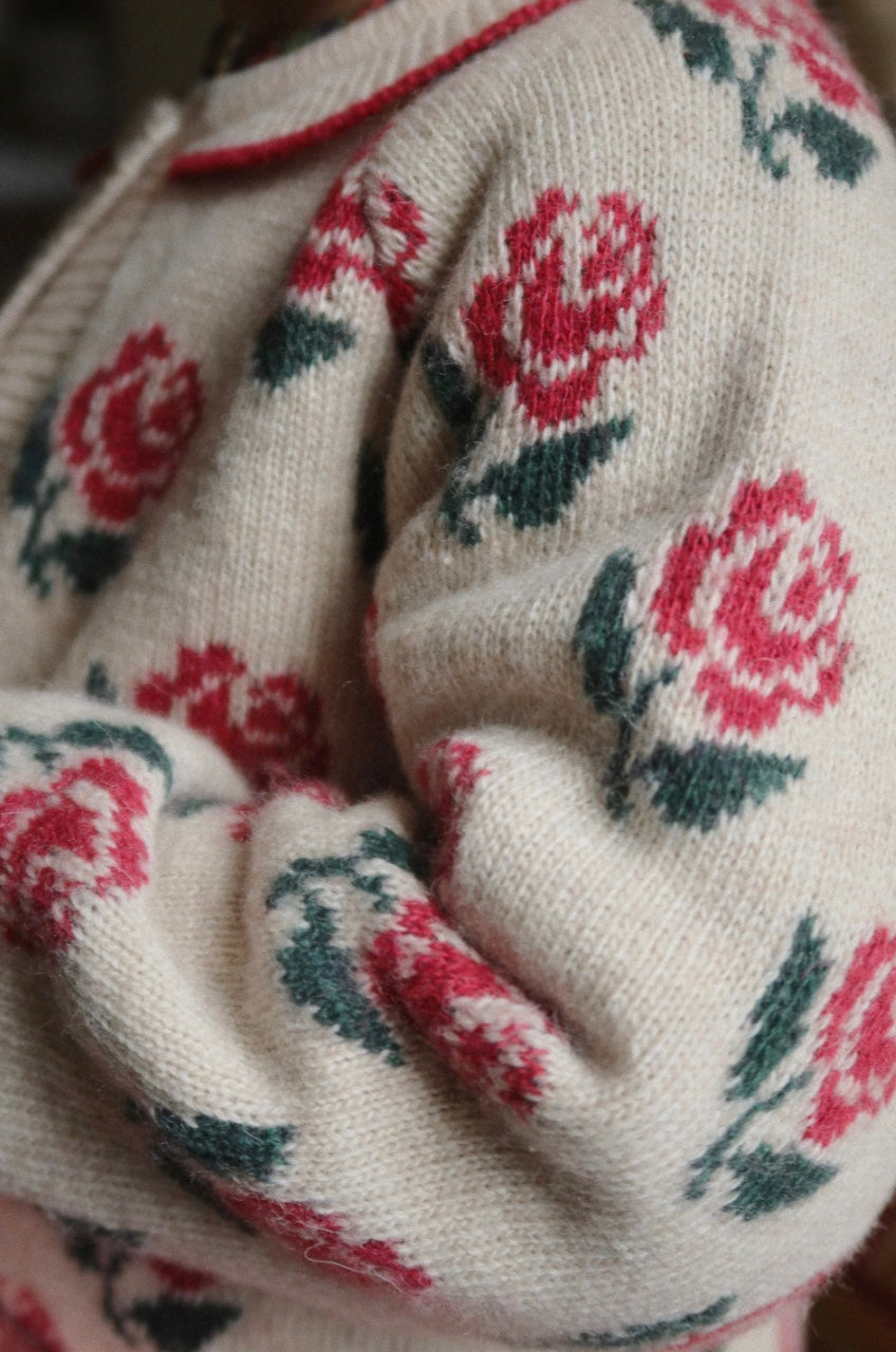 Cardigan Belou Knit Collar Rose