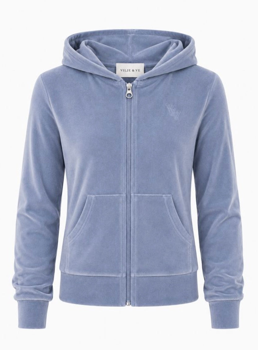 Jakke Hermine Velour Sky Blue