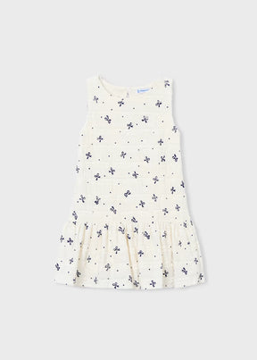 Kjole Knitted Bow Offwhite