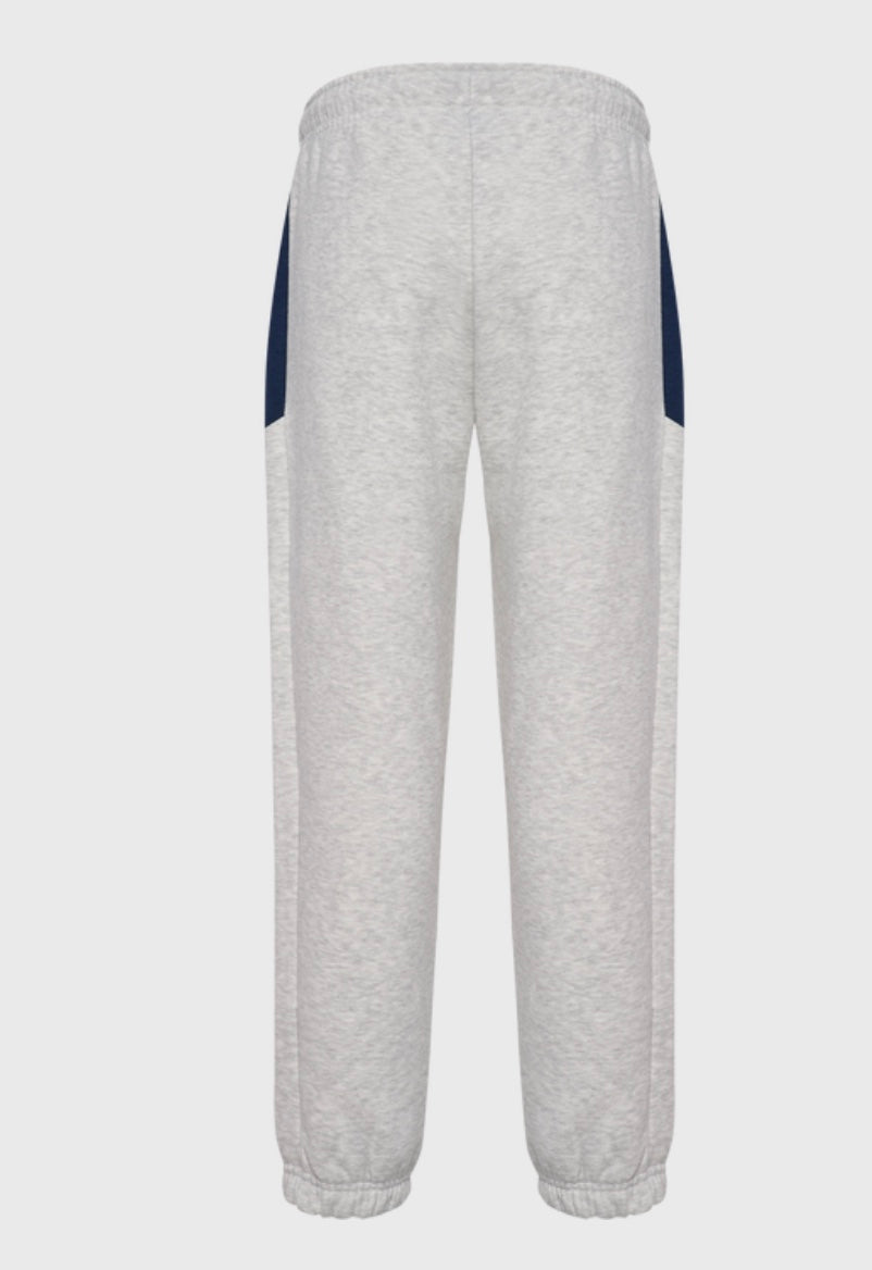 Bukse Loose Blocked Light Grey Melange