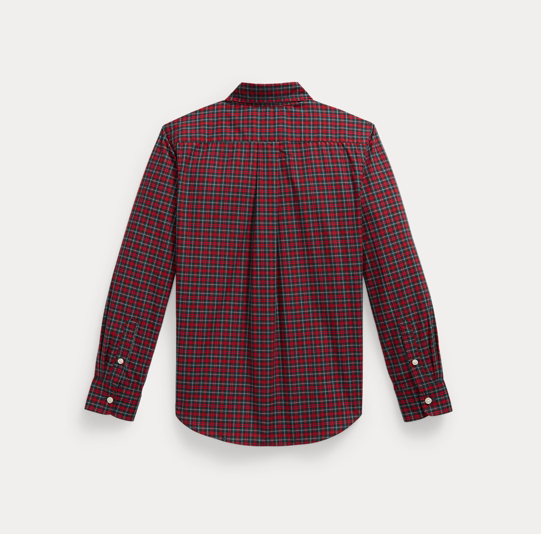 Skjorte Plaid Poplin Red Green Multi