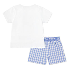 Pysj Kort Erm & Shorts Woven Harbor Island Blue