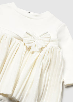 Kjole Pleated/Bow Off White