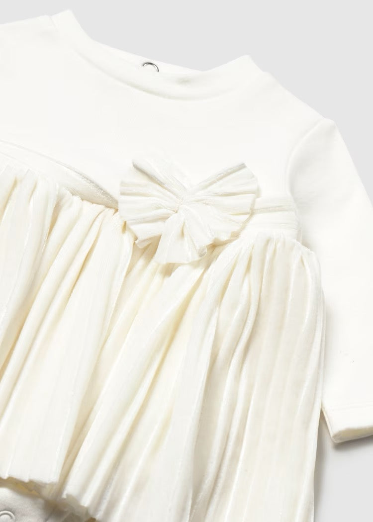 Kjole Pleated/Bow Off White