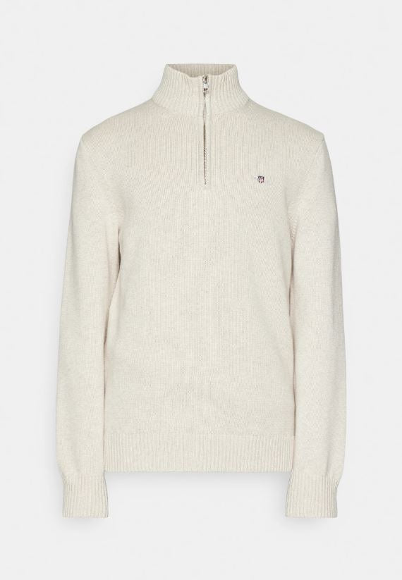 Genser Shield Half Zip Light Beige Melange