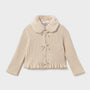 Cardigan Faux Fur Bow Milk Heather