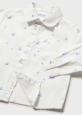 Skjorte Striper Linen Boat White