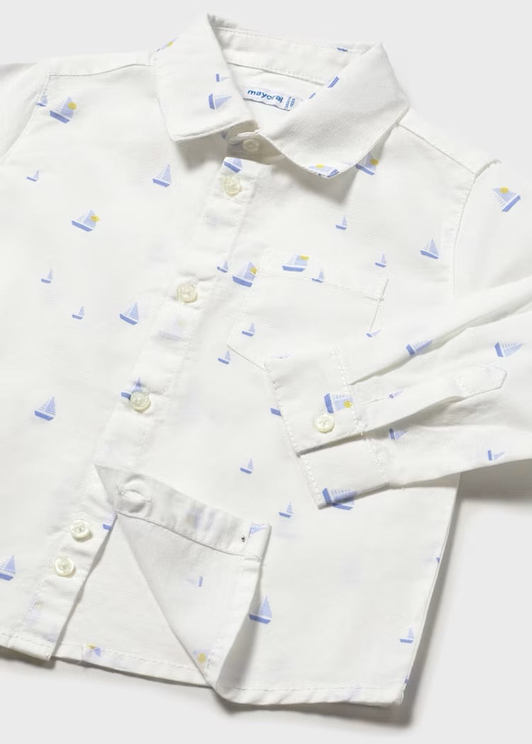 Skjorte Striper Linen Boat White