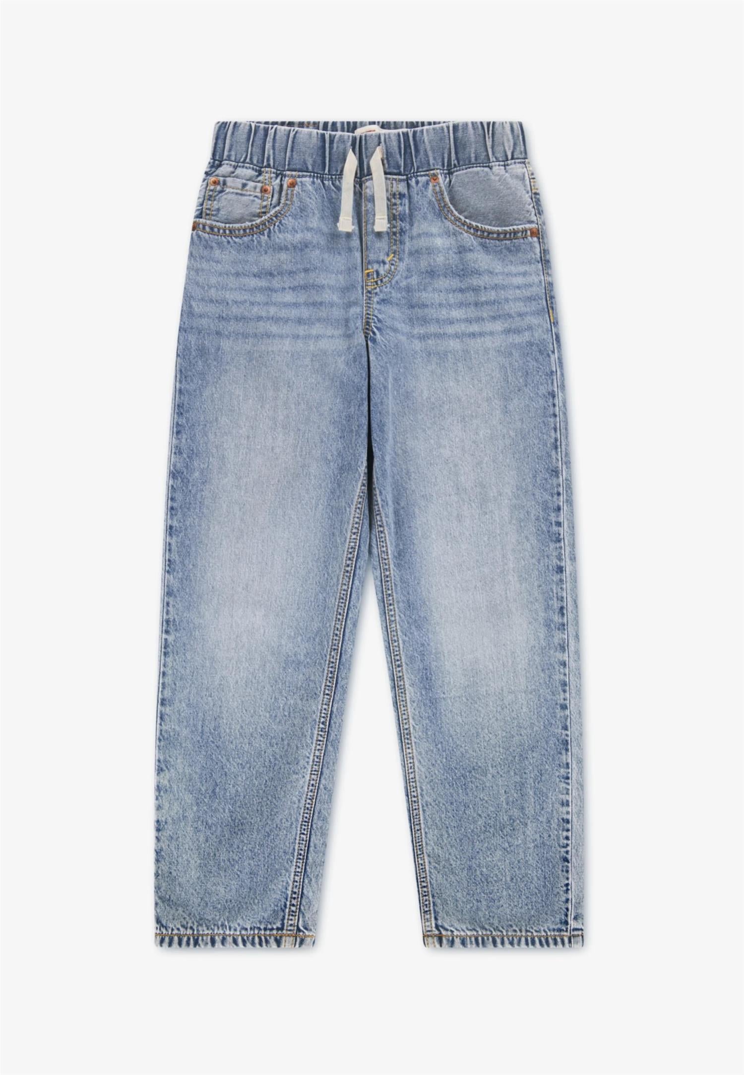 Jeans Pull-On Loose Taper From Scratch No Destruction