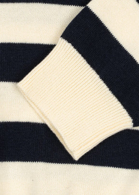 Genser Manis Knit Polo Navy Stripe