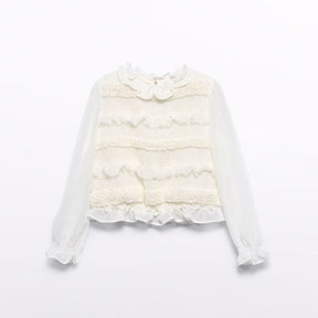 Bluse Chiffon Honeycomb Chickpea