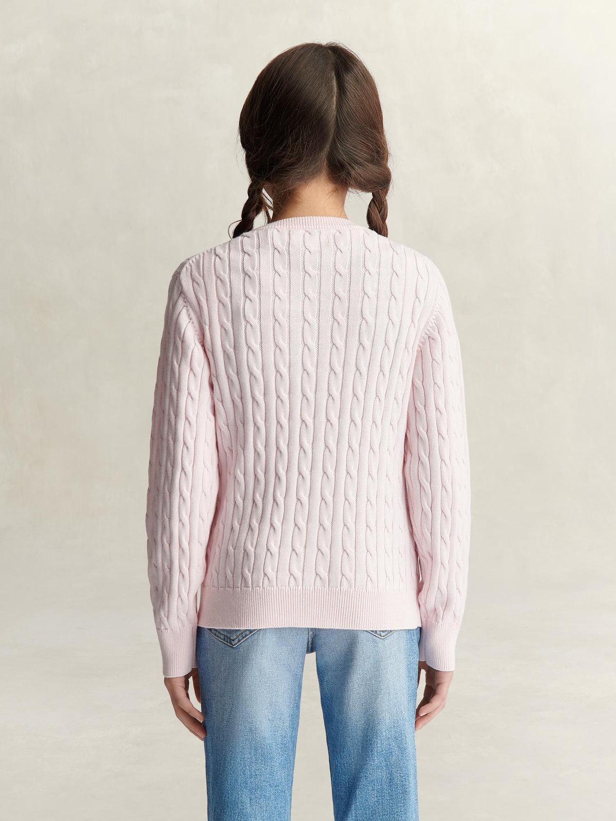 Genser Shield Cable Knit Light Pink