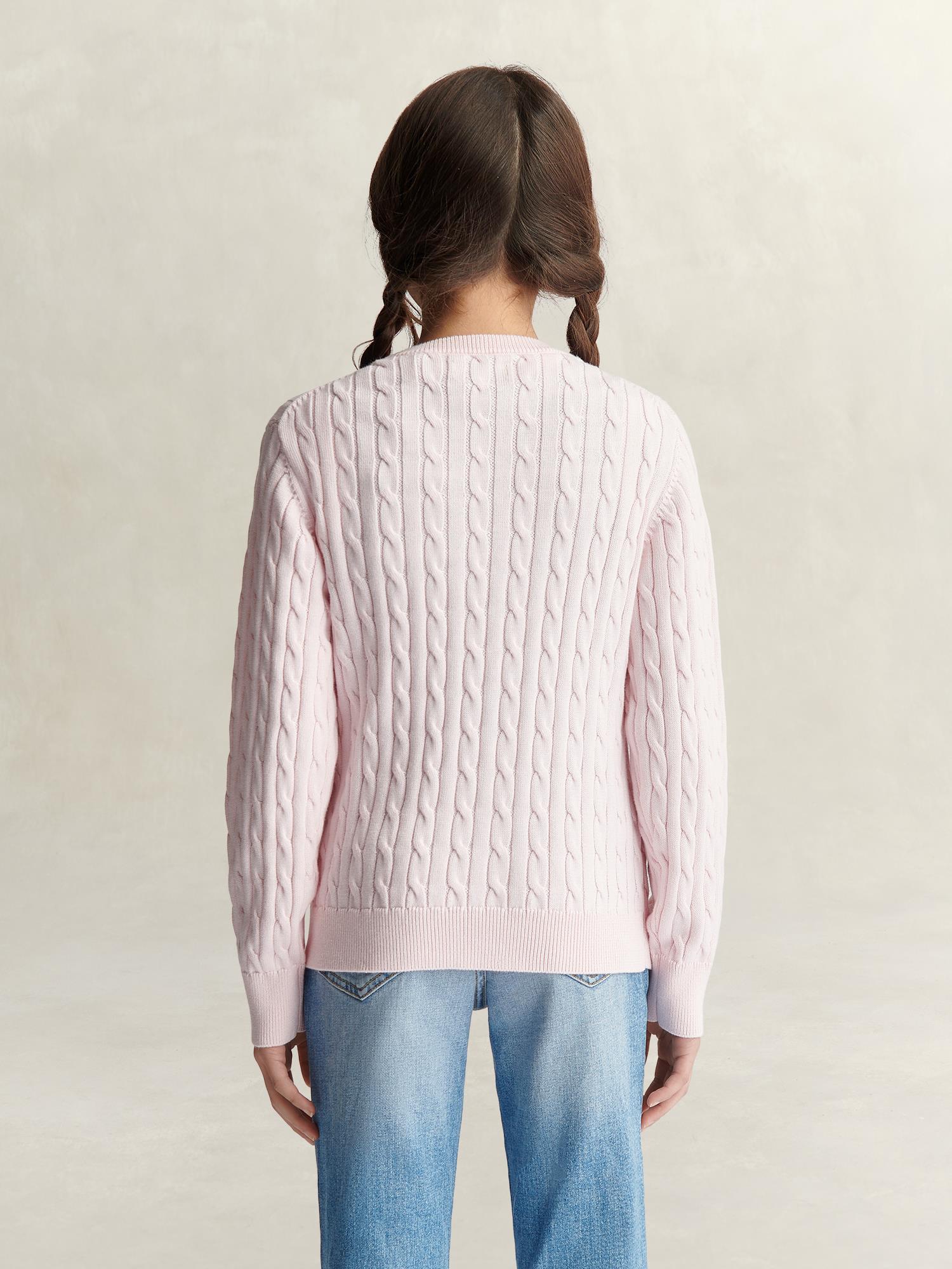 Genser Shield Cable Knit Light Pink